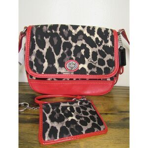Coach Park Ocelot Crossbody and I.D. Holder Set NWT! F24103